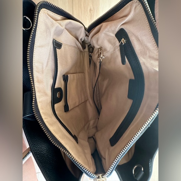 NWOT Aubrey London Forsythe lambskin satchel with detachable crossbody strap - Picture 10 of 14